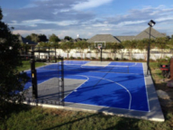 Outdoor court in bright blue and grey