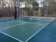 Evergreen green and grey court