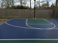 Dark blue and evergreen court